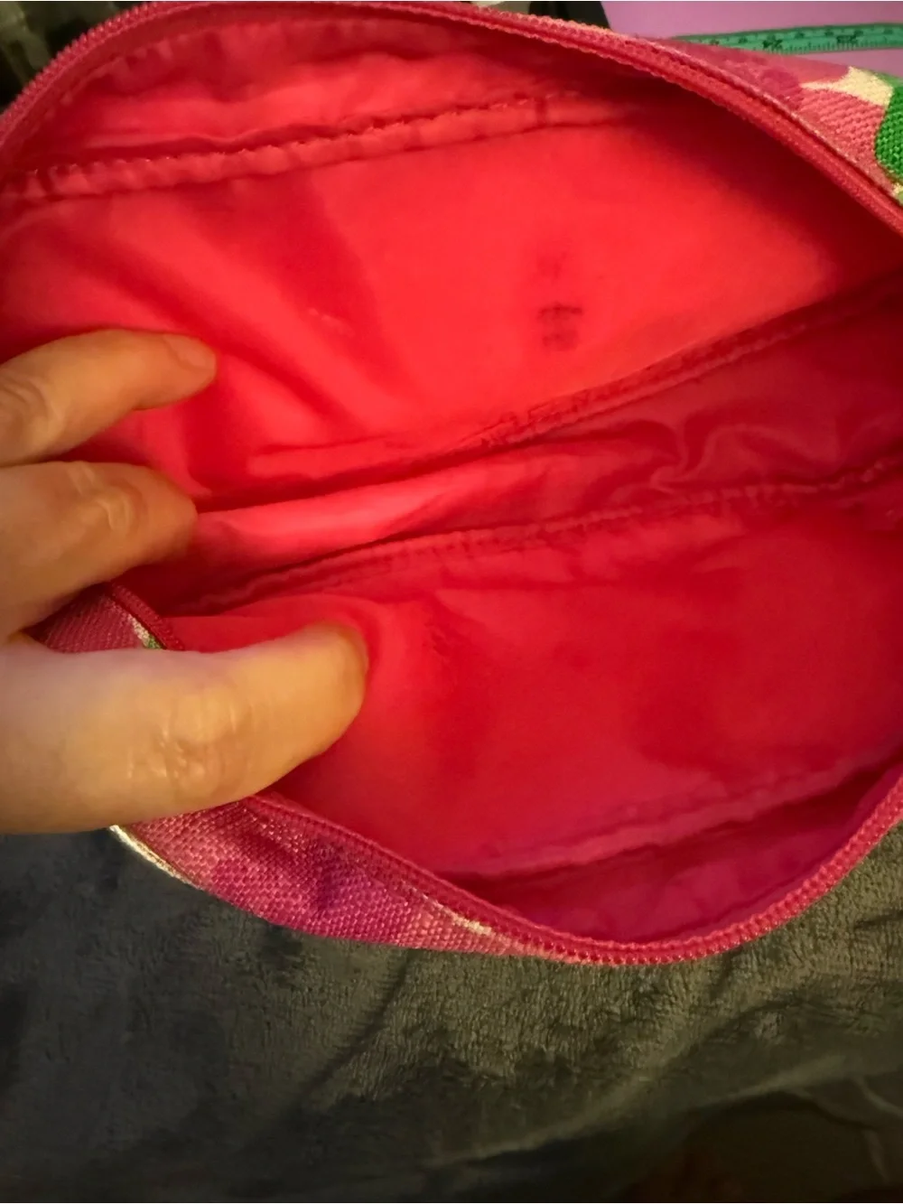 Lilly Pulitzer-Estee Lauder Pink & Green Floral Cosmetic Bag OSP